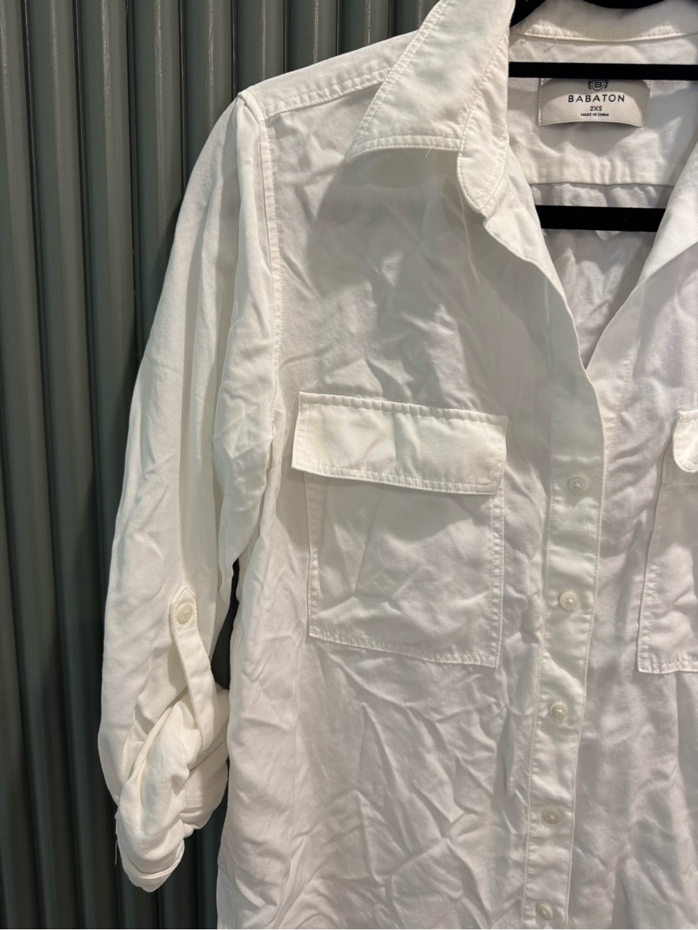 Aritzia Babaton White Utility Button-Down Shirt - Picture 3 of 5